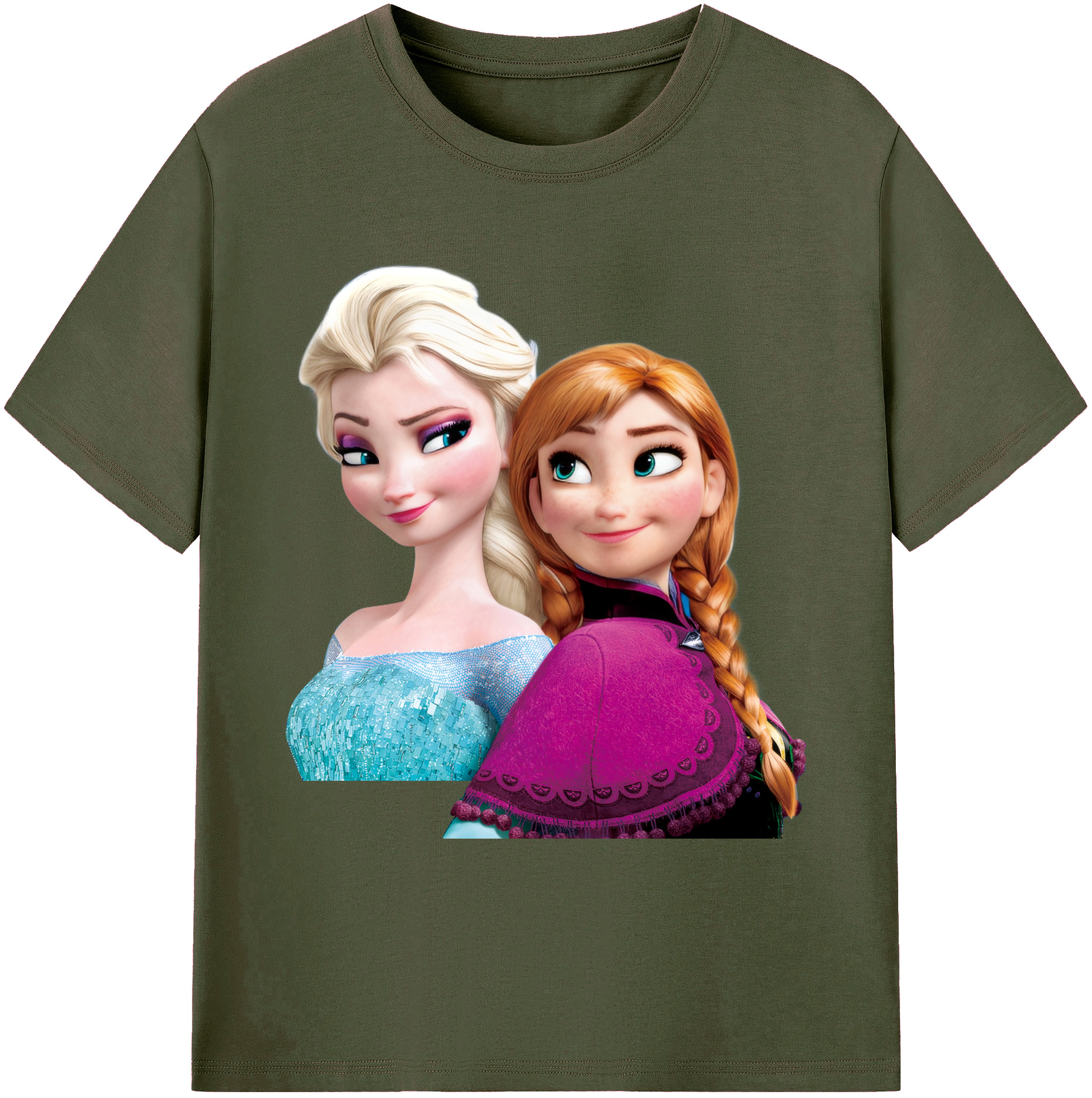 （画像用） アナと雪の女王 アンナ エルサ Frozen Anna Elsa 綿100％ メンズ半袖Tシャツ｜肌触りやわらか＆通気性